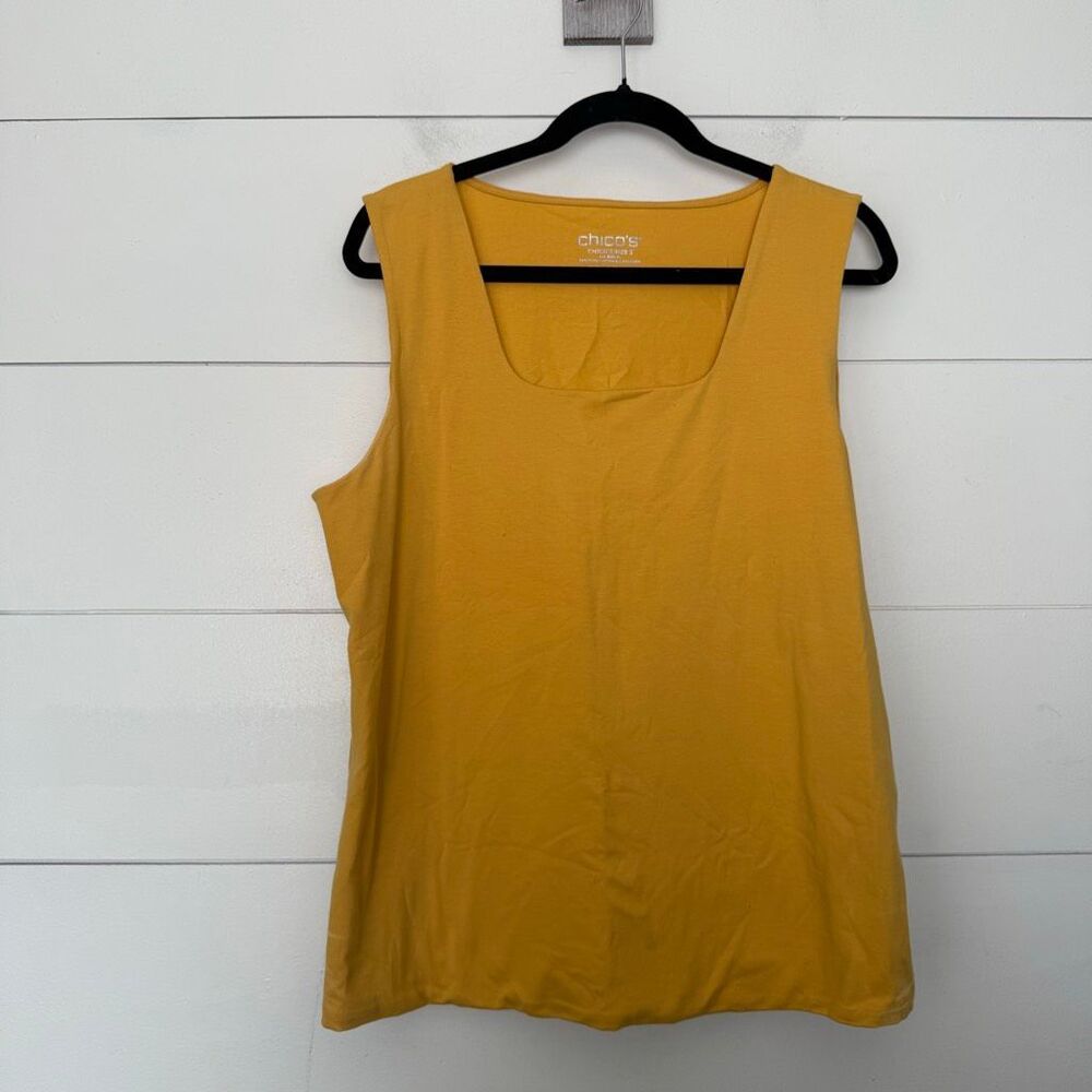Chico’s Women’s 3 Yellow Basic Minimalist Tank Top